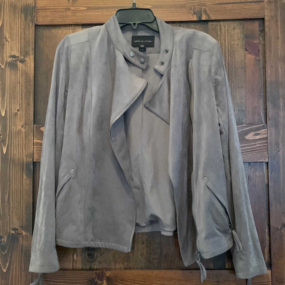 FREE w/ PURCHASE: ADRIENNE VITTADINI FAUX SUEDE MOTO JACKET